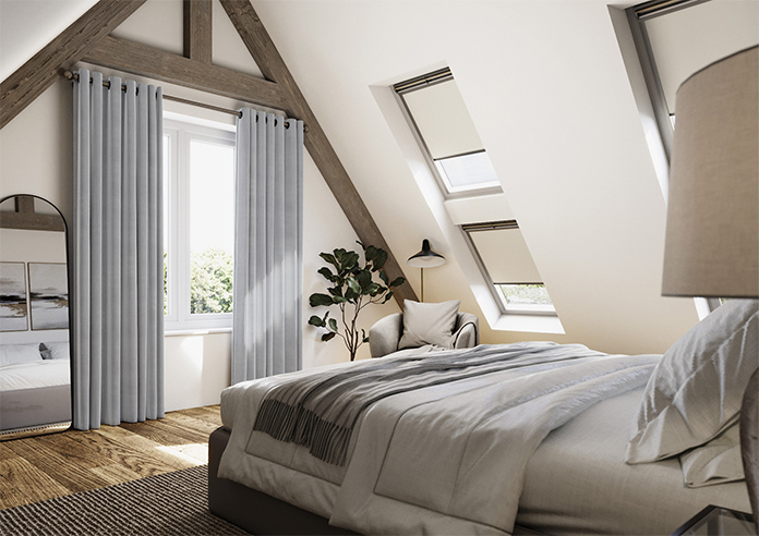 Luxe Velvet (Blackout) Eyelet, Silver Grey - Ready Made Curtains - Image 8